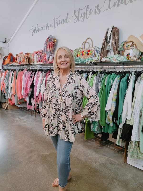 Printed tiered tunic