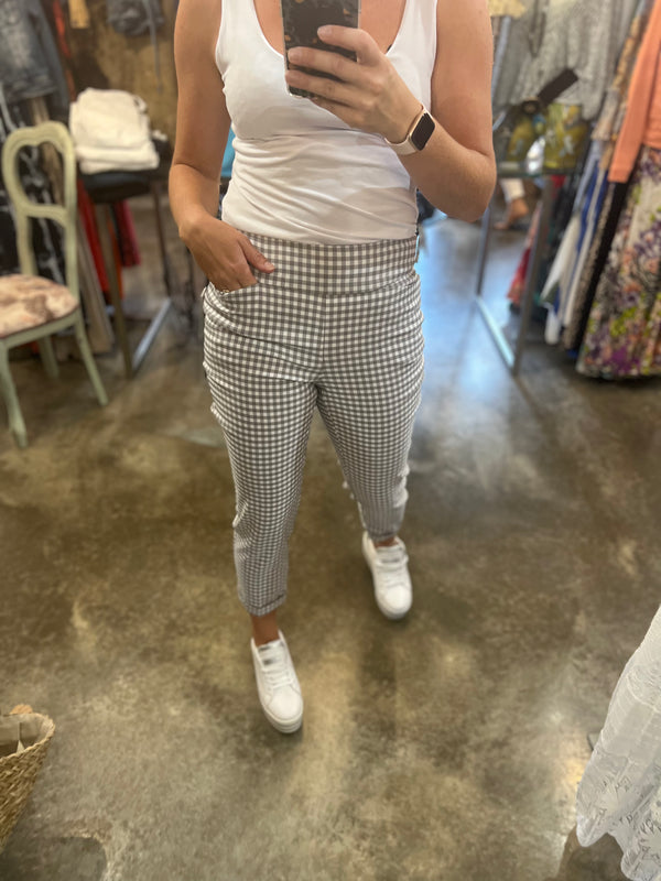 Up trouser Mist white Gingham