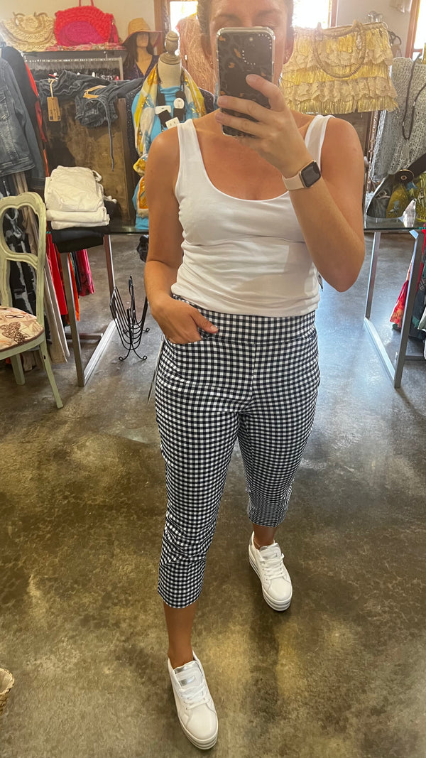 Up trousers blue white gingham